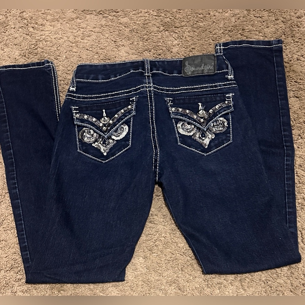 Soundgirl Women's  Jeans with Embellished Pockets
